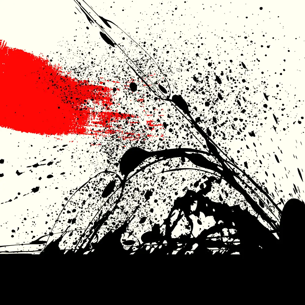 red black ink brushwork background