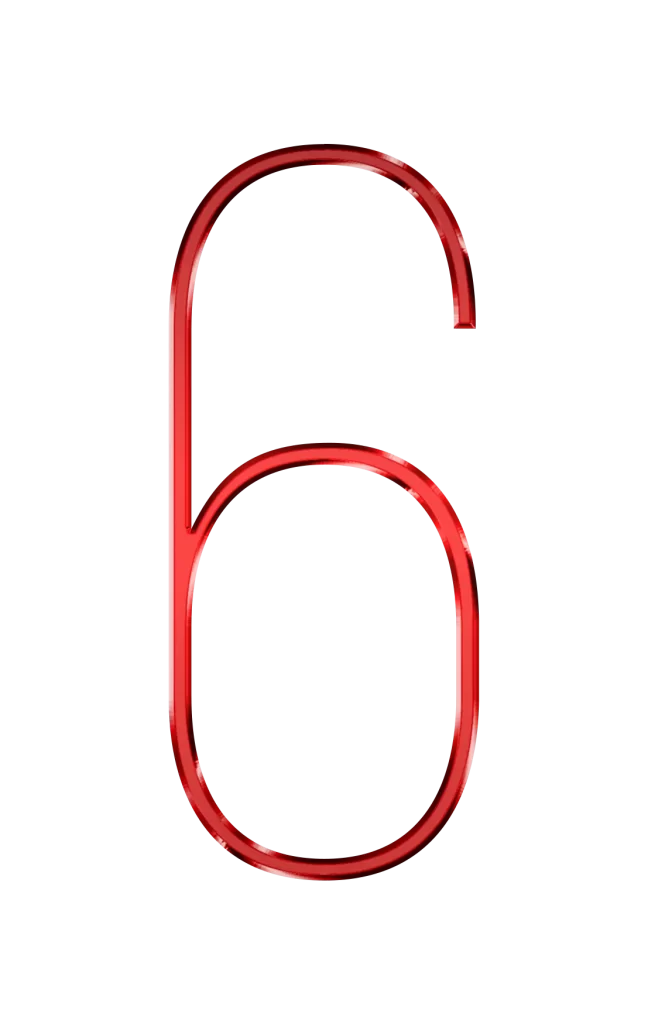 red number 6 thin