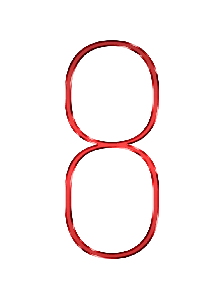red number 8 thin