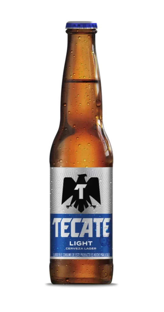 tecate light bottle blue beer