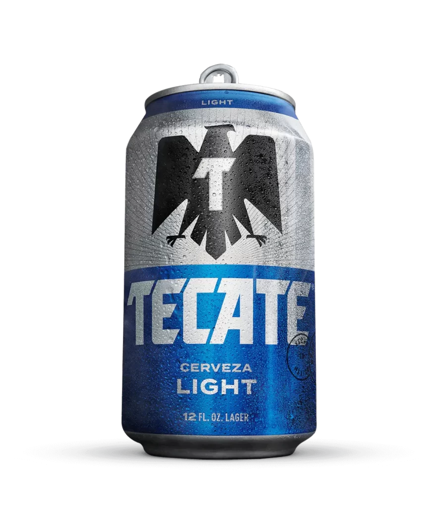 tecate light can blue beer