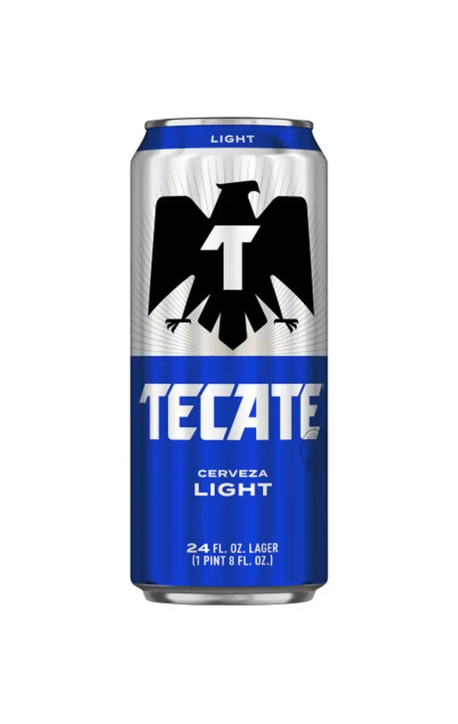 tecate light high can blue beer
