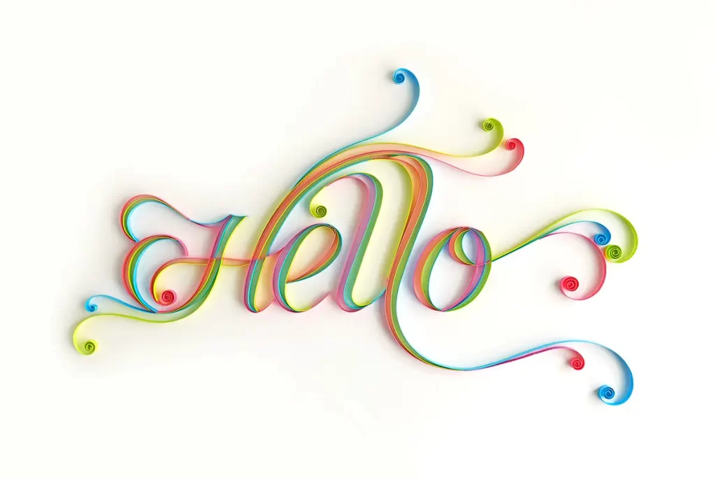 typography hello paper art