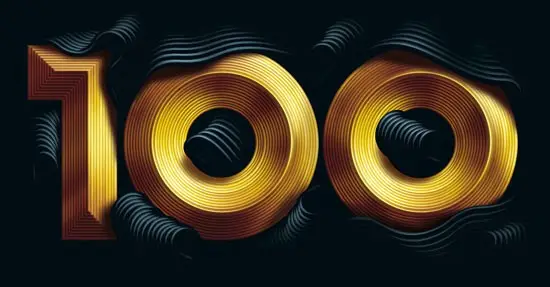 typography number 100