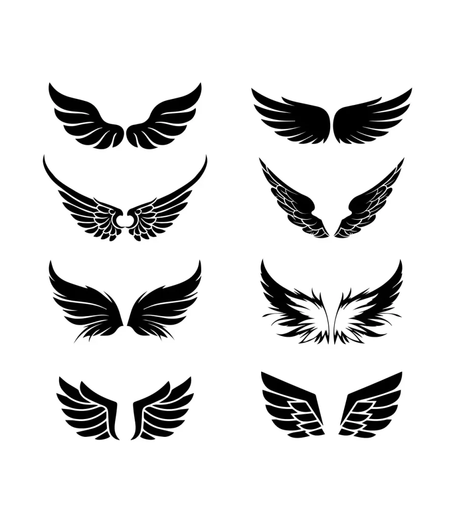 wing vector icon black logo
