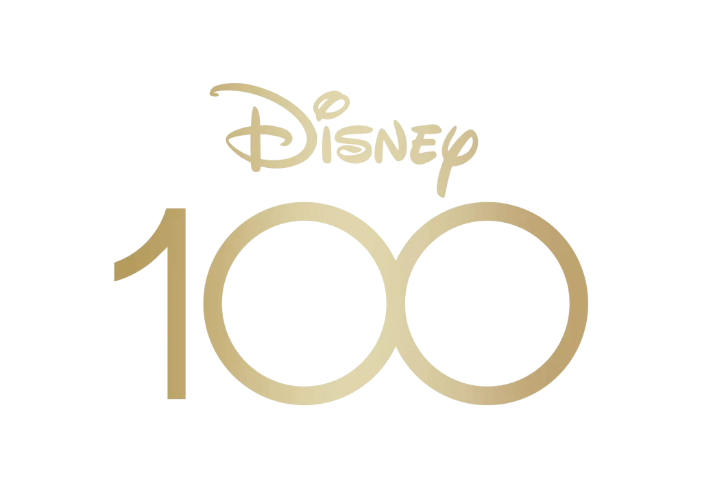 Disney golden typography 100th anniversary logo