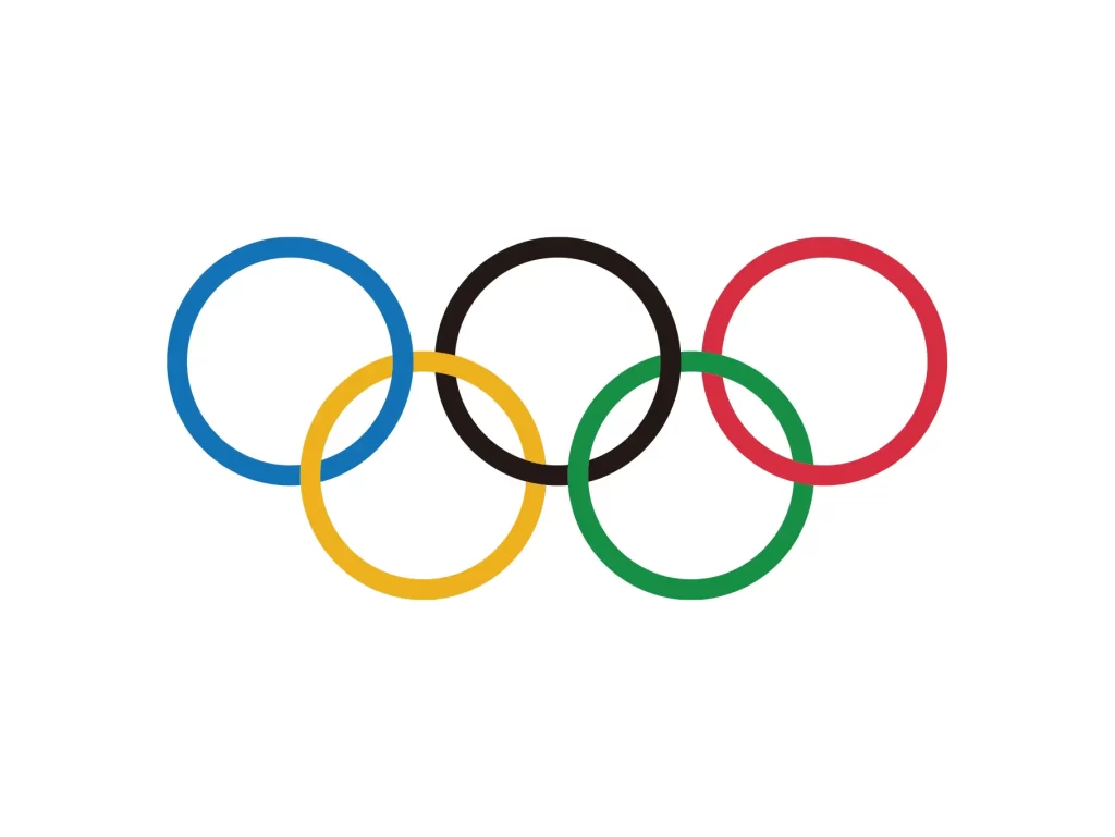 five rings Olympic symbols vector logo