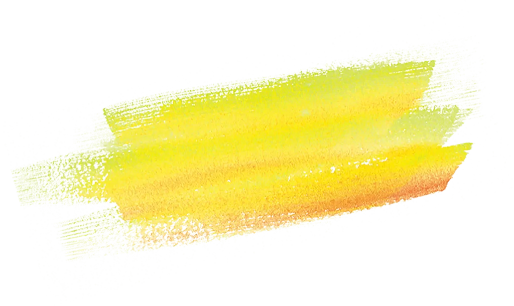 yellow brushwork brush stroke