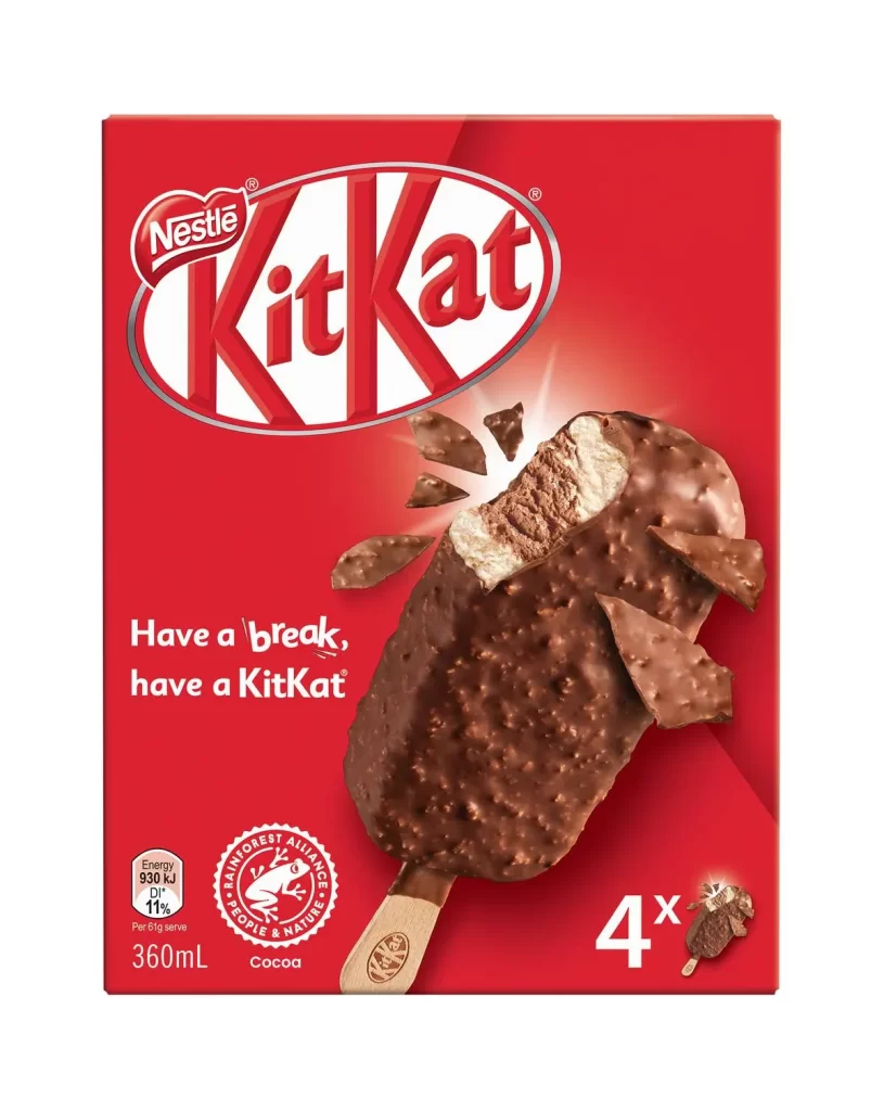Nestle KitKat Frozen Dessert Sticks 4 Pack packaging front