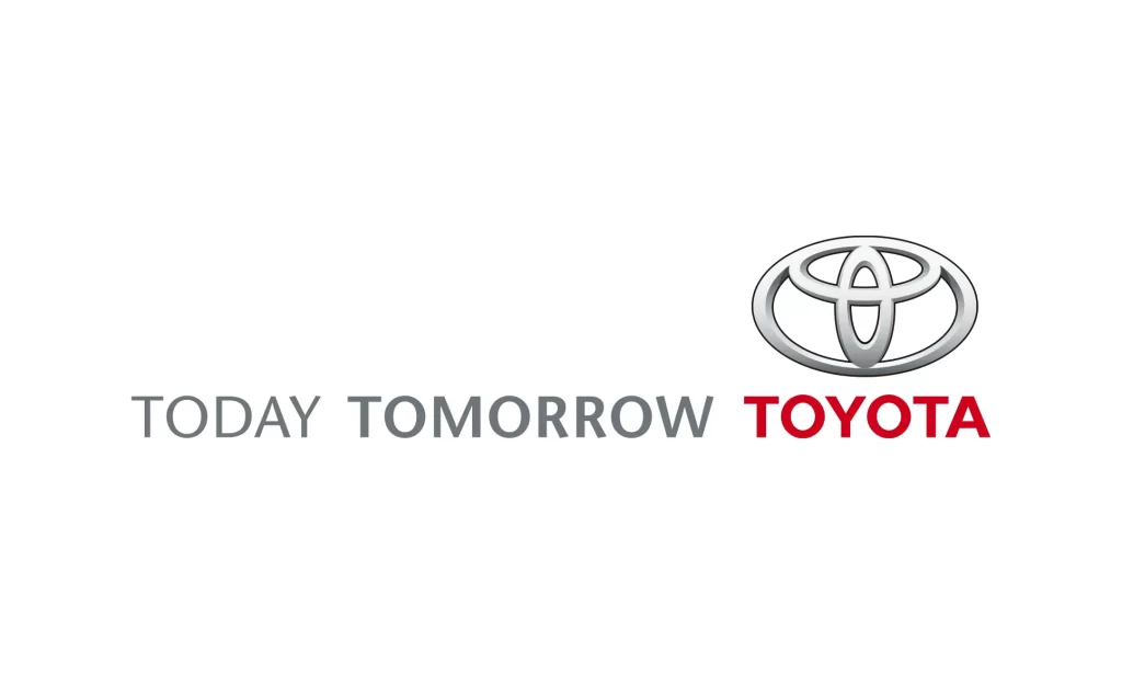 Today Tomorrow TOYOTA vector logo slogan