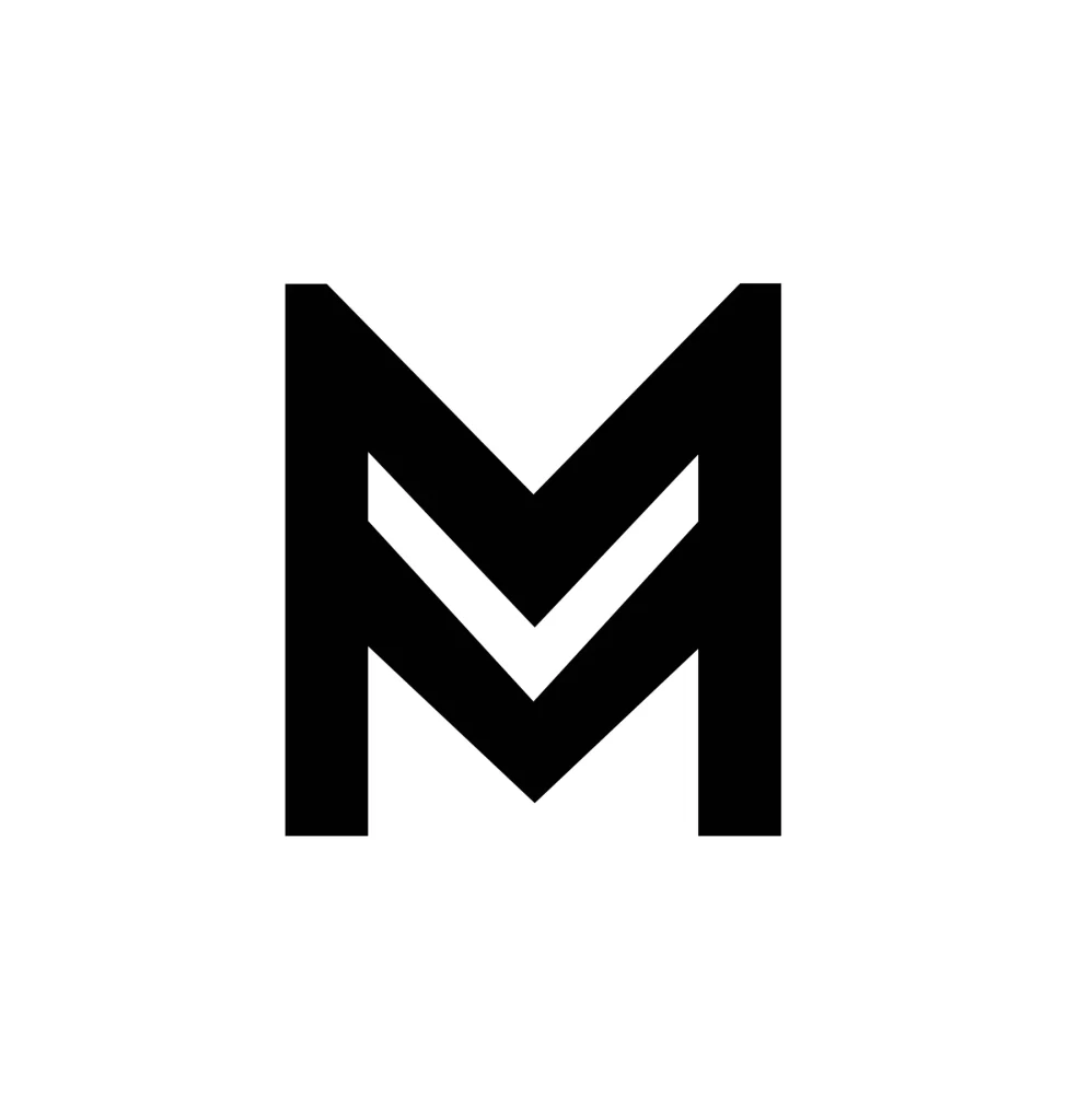 letter M lines vector logo icon