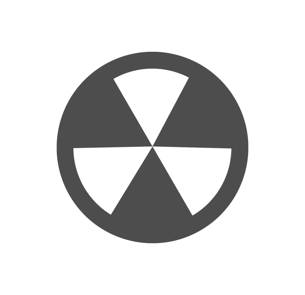 radioactive hazard label icon vector