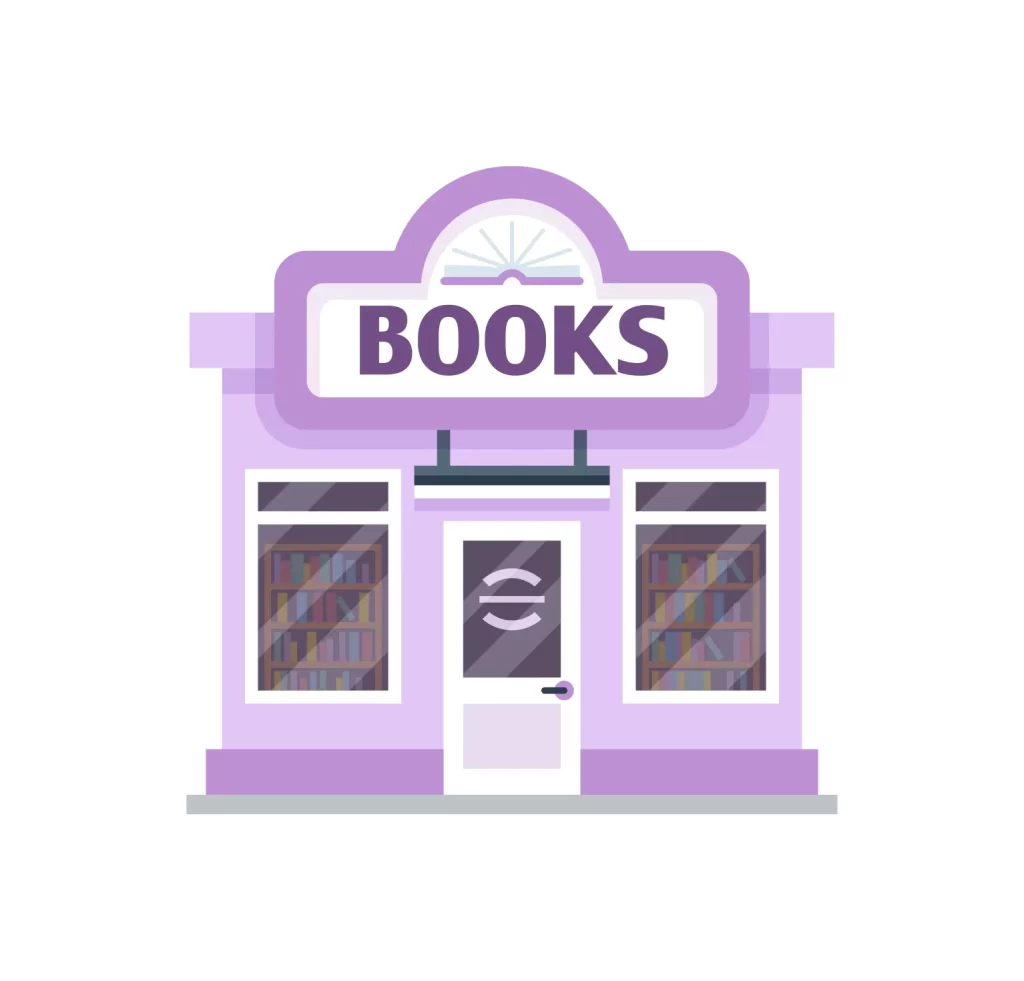 bookshop shop facade vector illustration