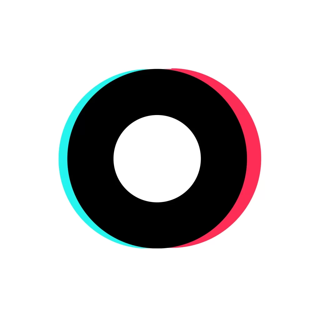 Tiktok logo text letter O vector icon
