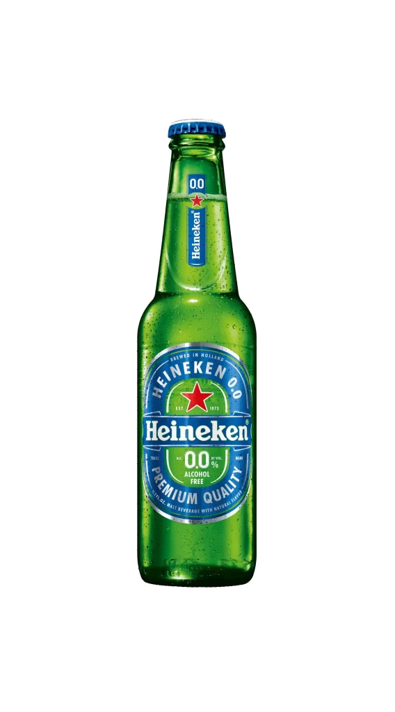 Heineken beer 0.0 premium bottle packaging