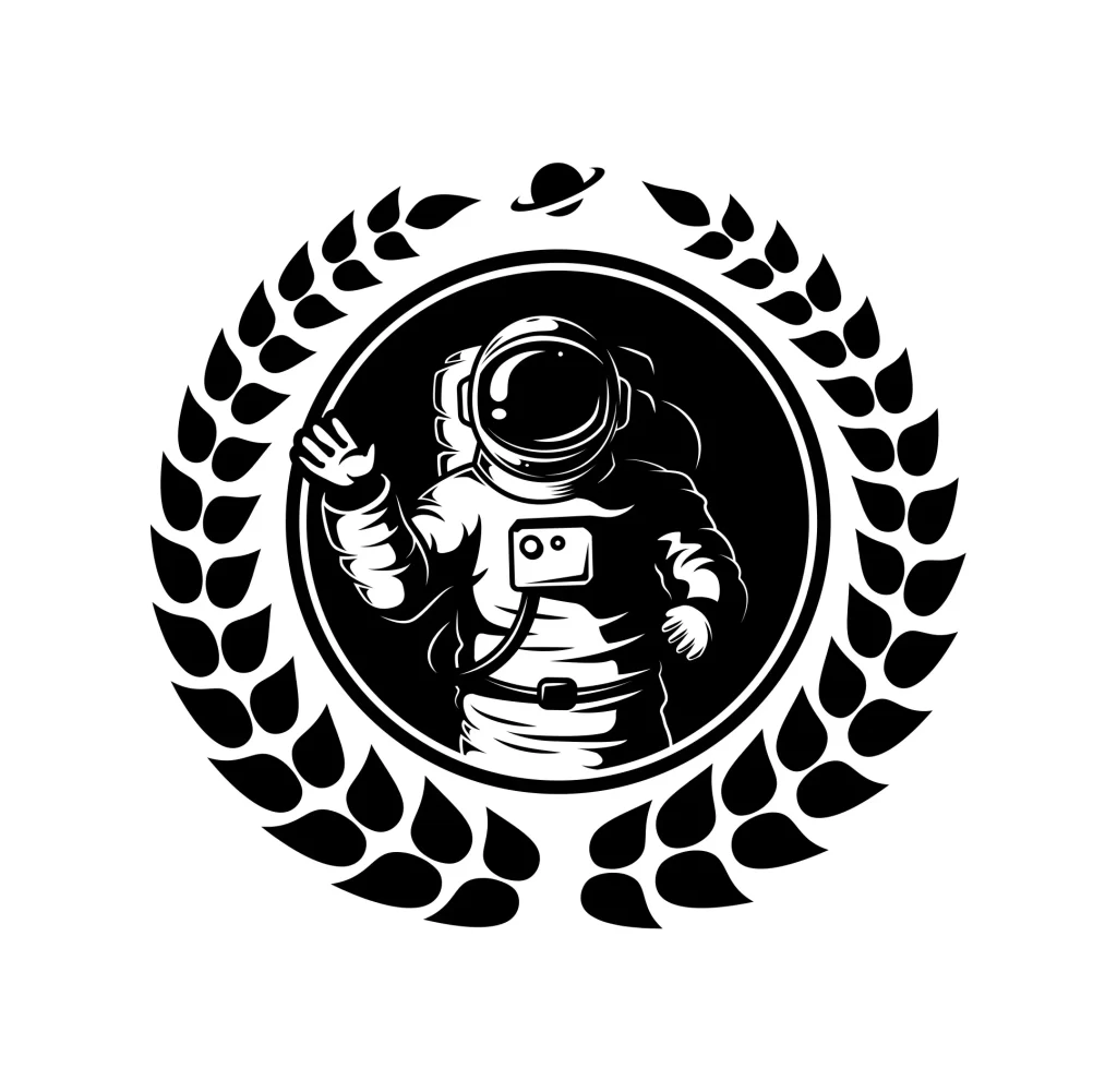 Astronaut spaceman vector icon logo