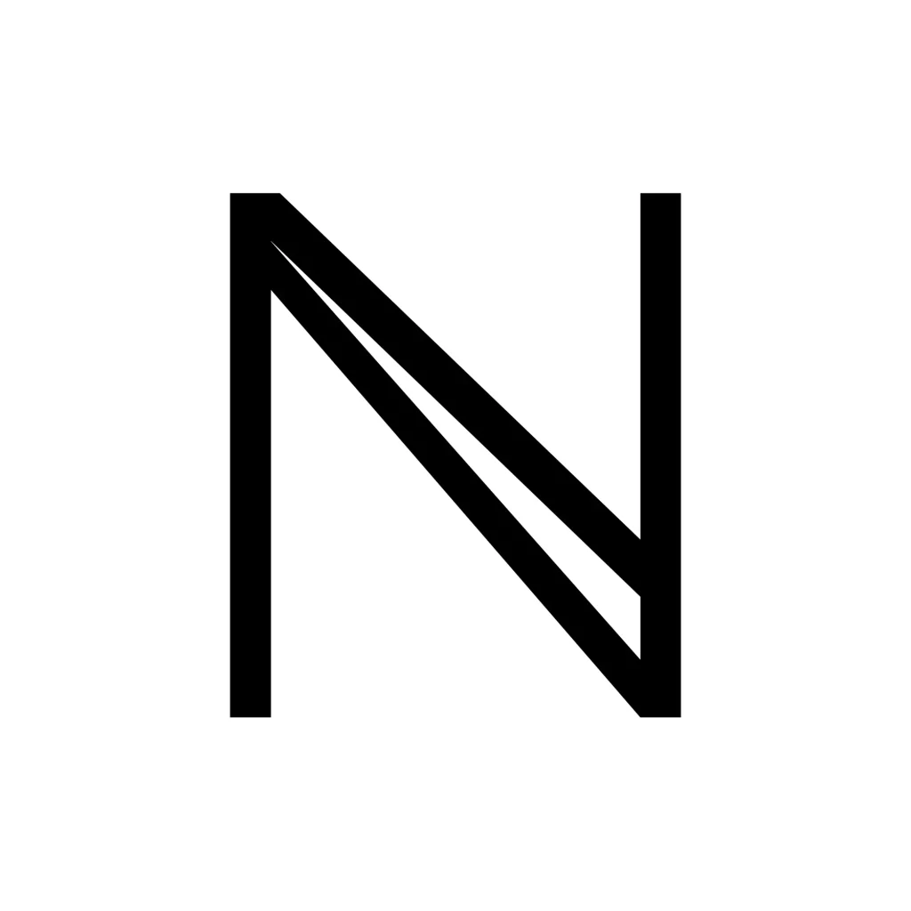 letter N lines vector logo icon