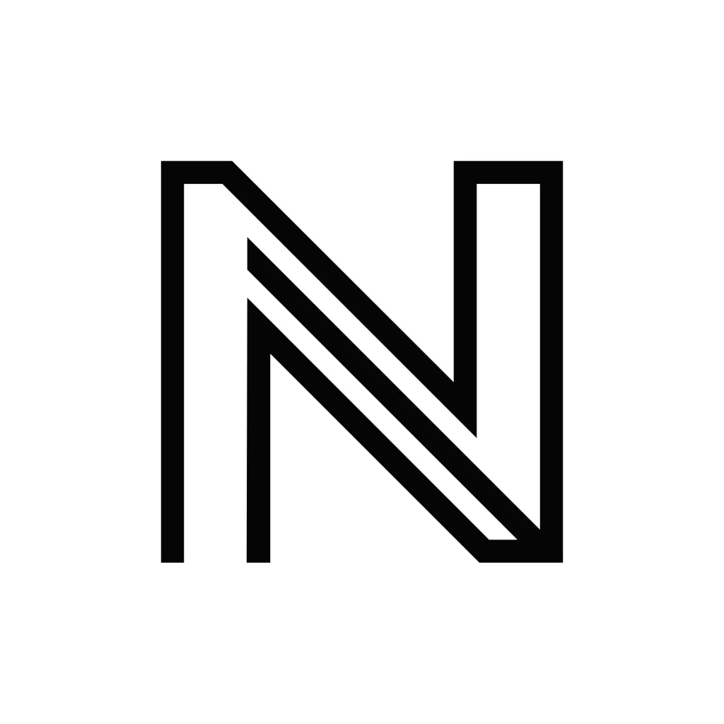 letter N vector logo lines icon