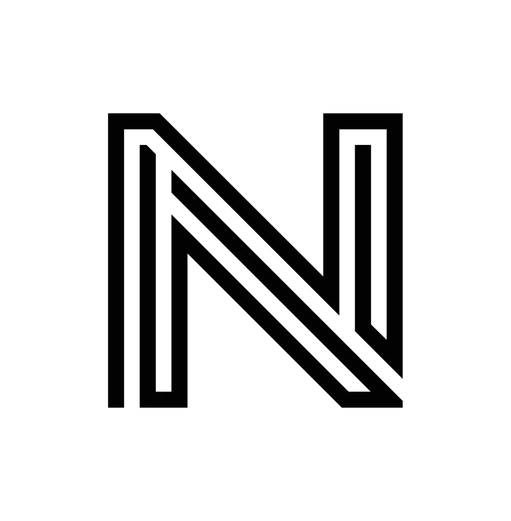 lines letter N wordmark typography vector logo