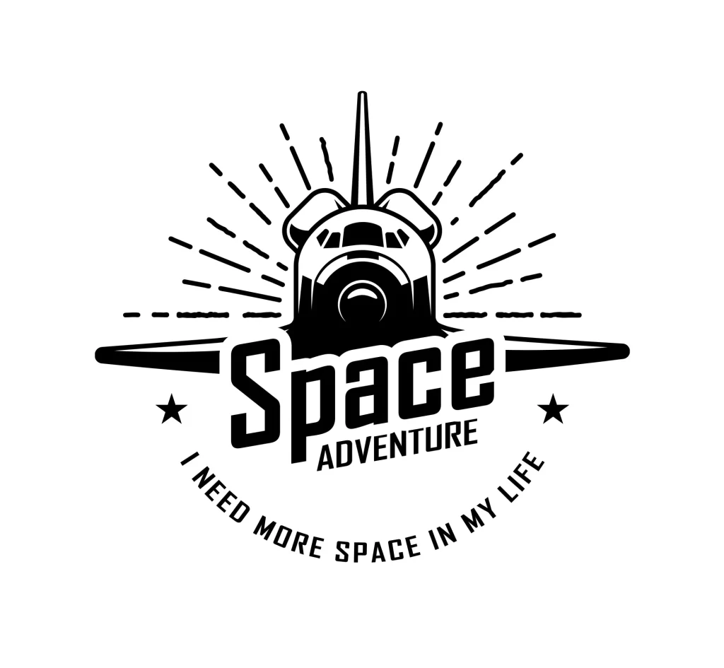 rocketship aerospace craft vector space logo adventure