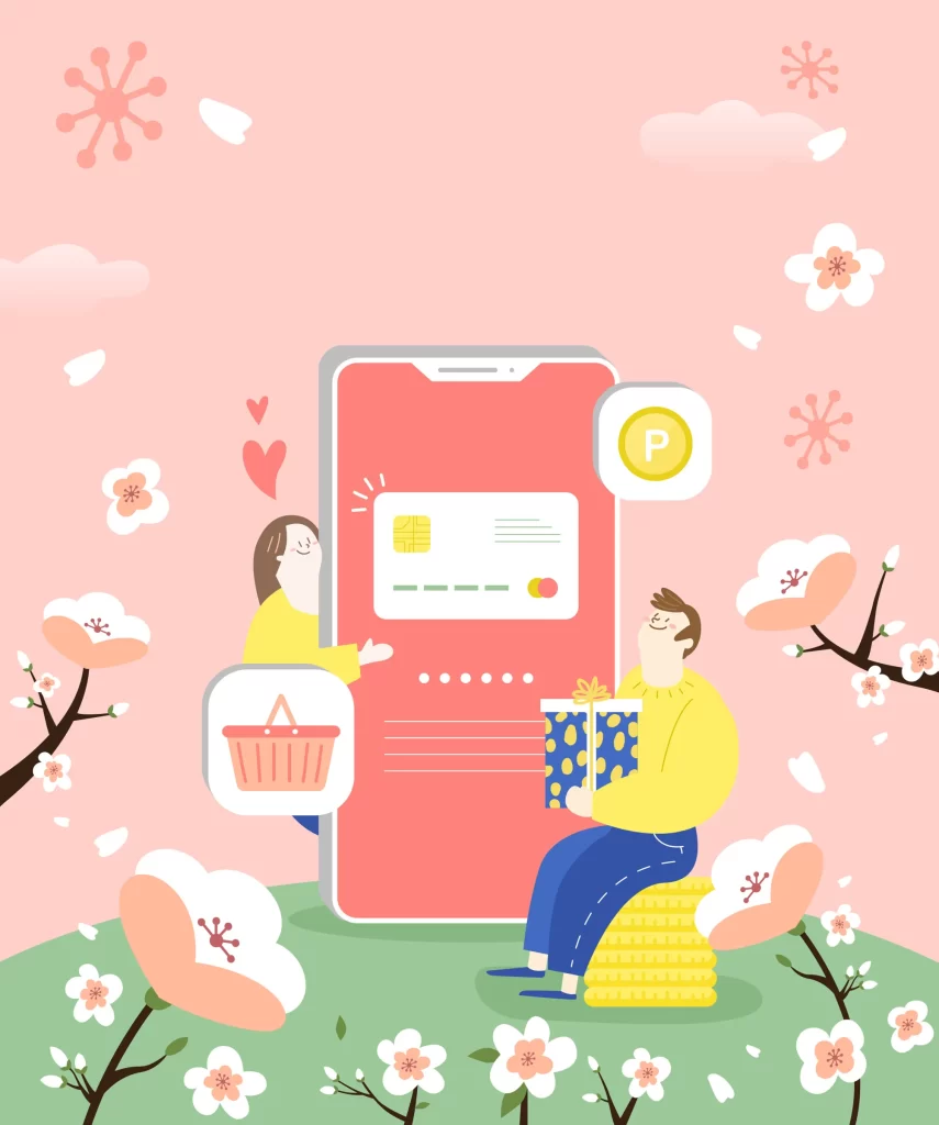 shopping credit card pay cellphone mobile phone vector illustration