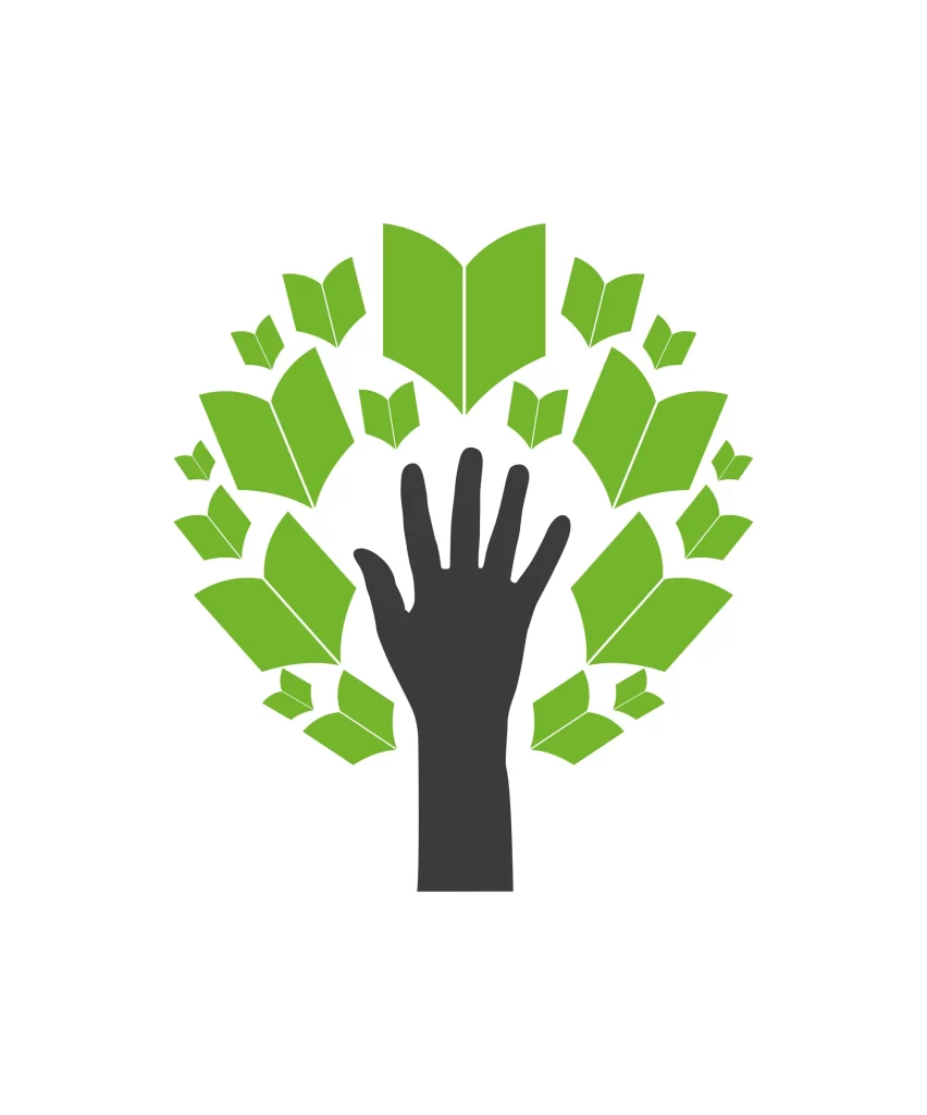 tree study book hand vector icon logo school
