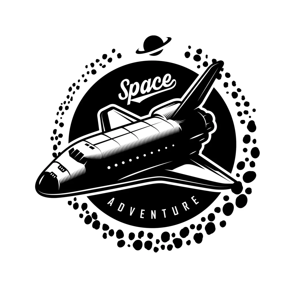 vector aerospace craft space shuttle rocketship logo