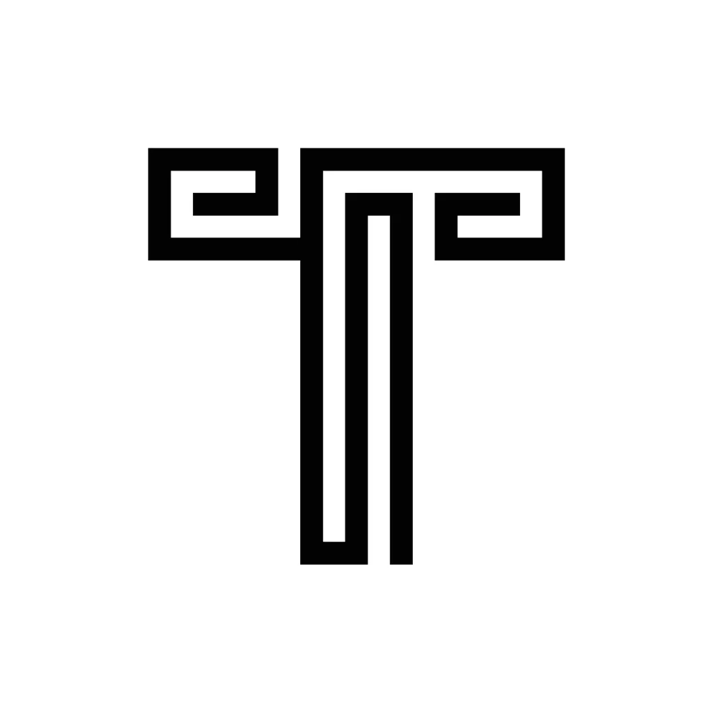 vector icon logo letter T lines