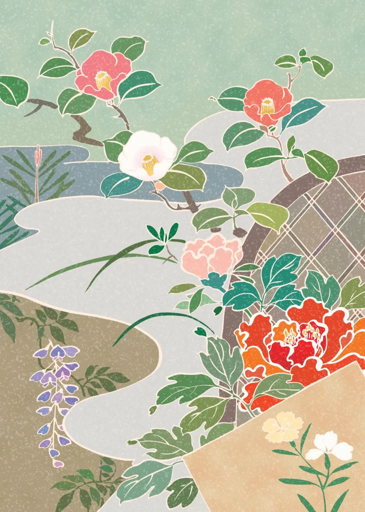 flower Japanese illustration