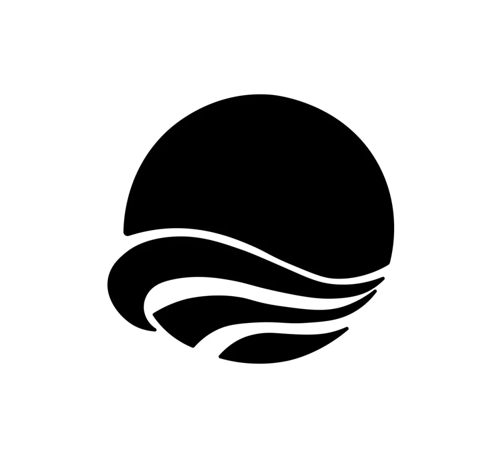 sea wave sun icon logo vector