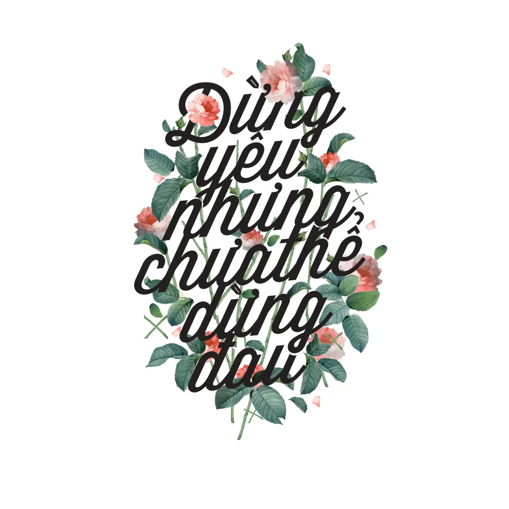 flower text typography