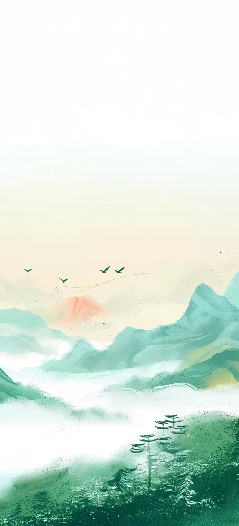 mountain waterfall landscape painting