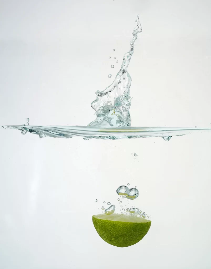 water wave splash lemon lime