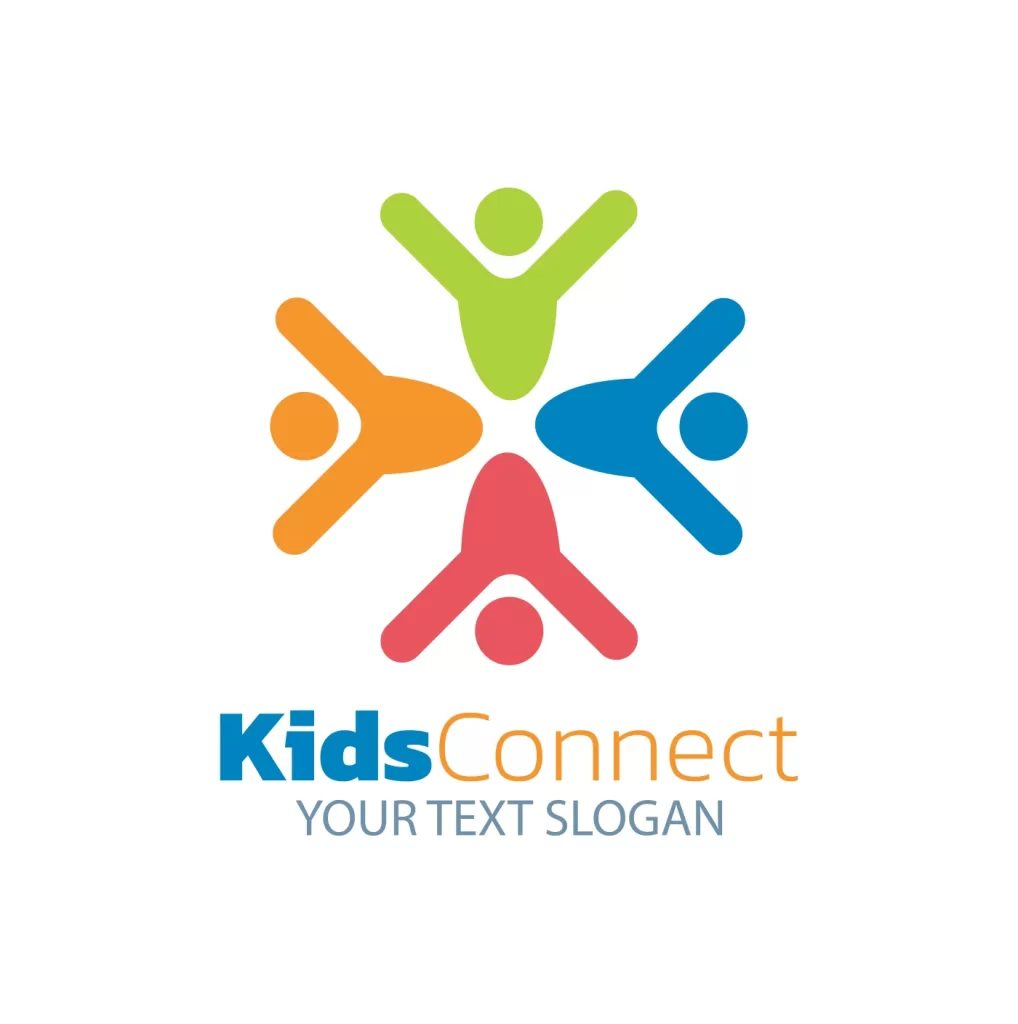 connect kids cheer vector logo