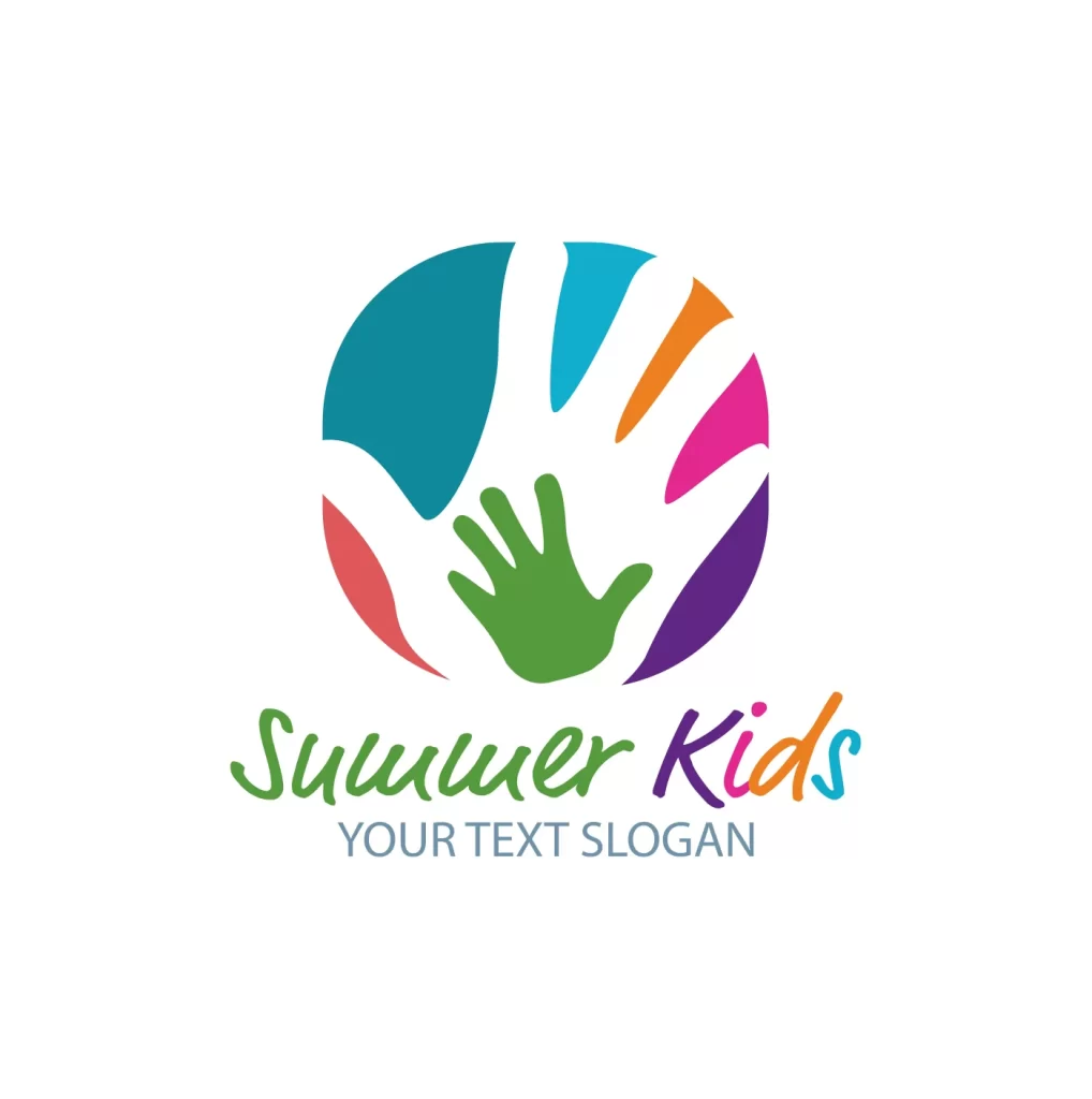 hand handprint children vector logo art