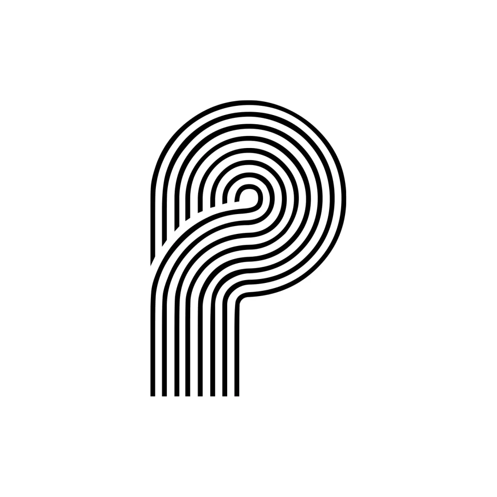 letter P vector logo wordmark