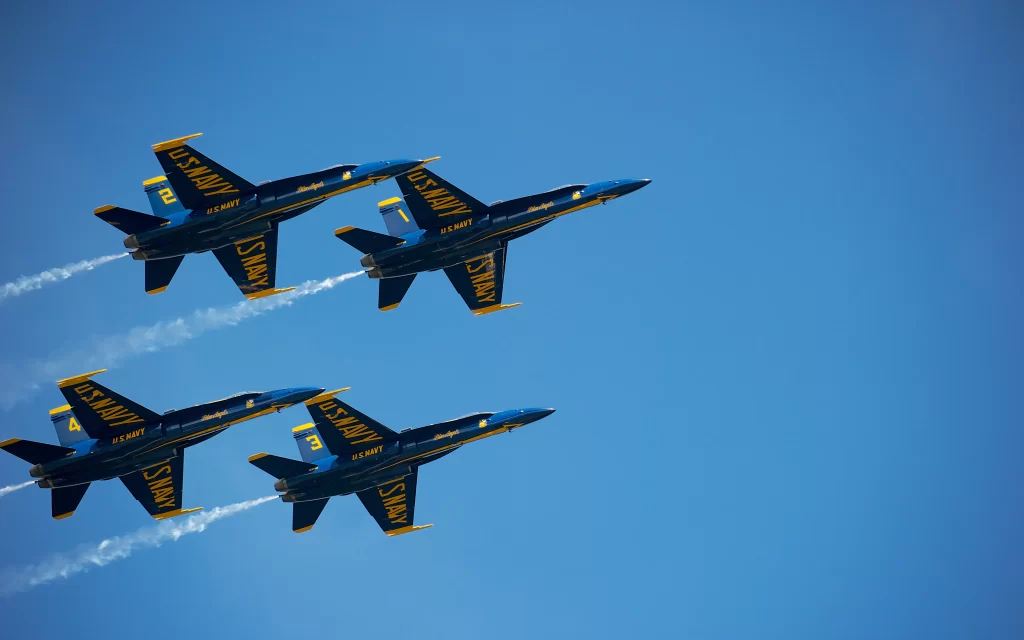 Blue Angels Navy Jets Formation Sky Blue
