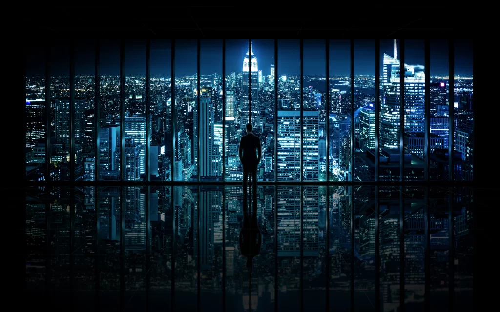 Cityscape Night Skyline Reflections Urban Lights