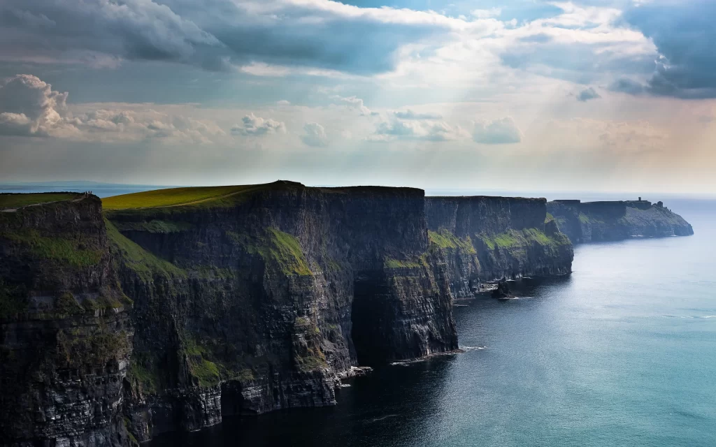 Cliffs Ocean Sky Clouds Greenery