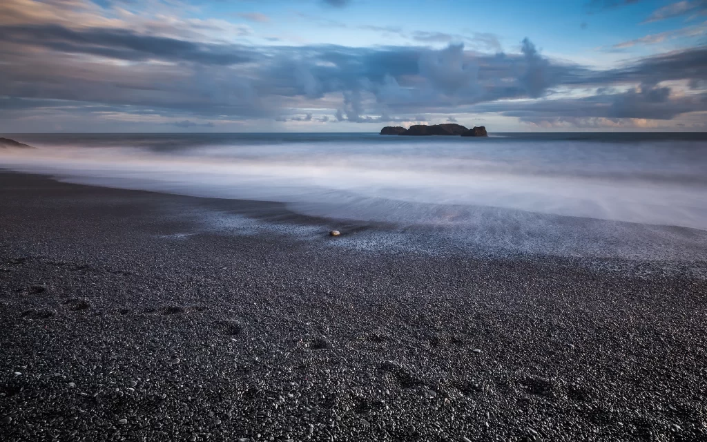 Clouds Ocean Waves Beach Rocks Island