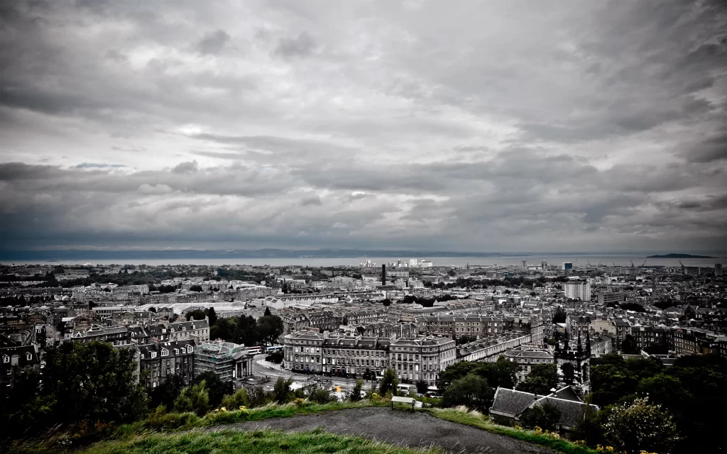 Cloudy Sky Urban Cityscape Buildings Nature Greenery