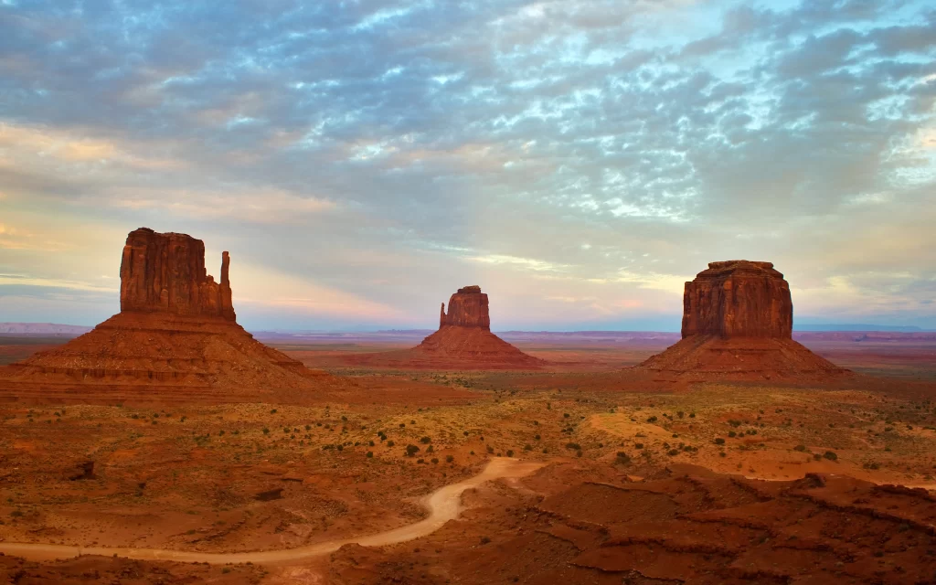 Desert Buttes Sky Clouds Sunset