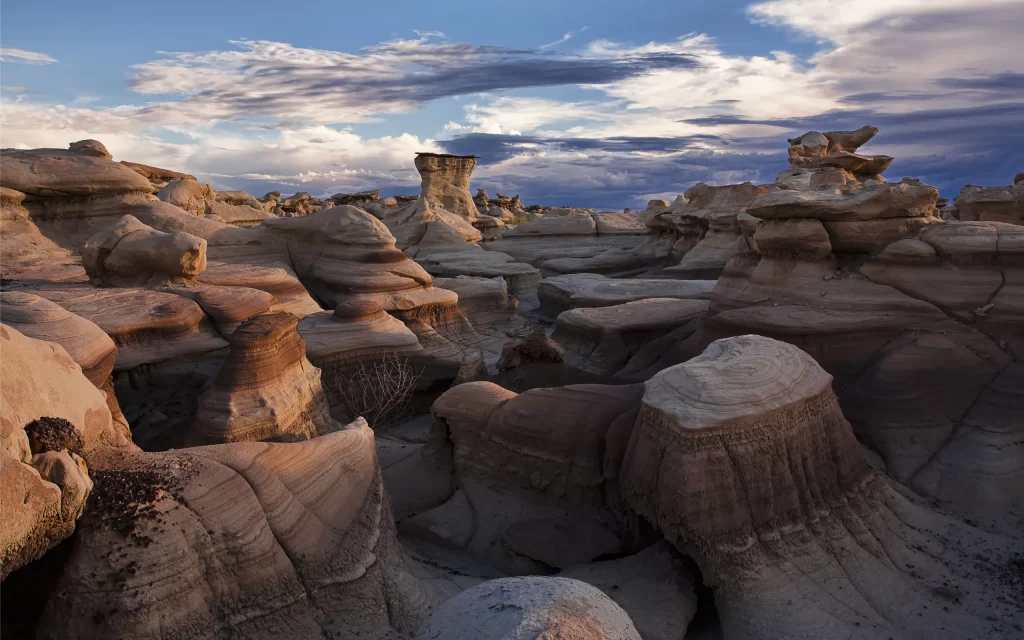 Desert Rock Formations Clouds Sky Blue