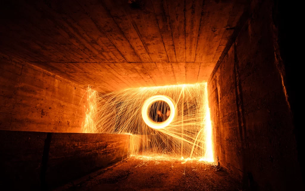 Fire Sparks Tunnel Light Art