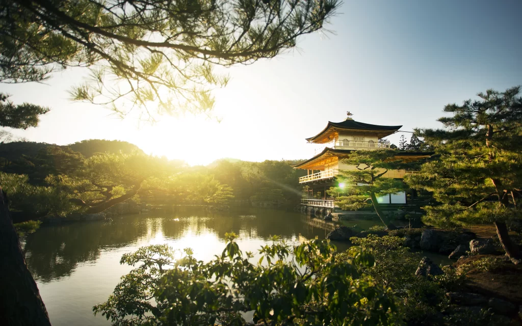 Golden Pavilion Kyoto Japan Temple Pond Nature