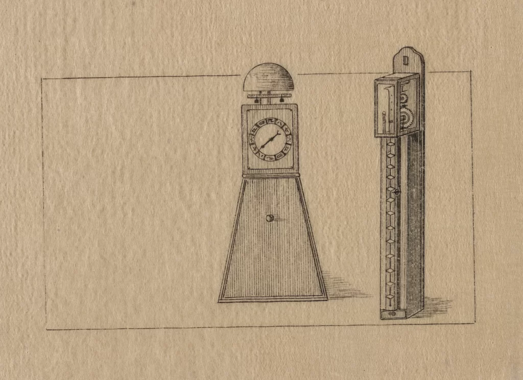 Clock Vintage Illustration Pendulum Gears Antique