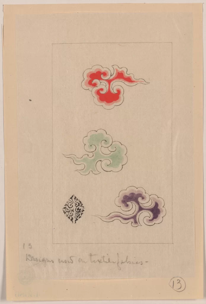 Clouds Traditional Patterns Red Green Purple