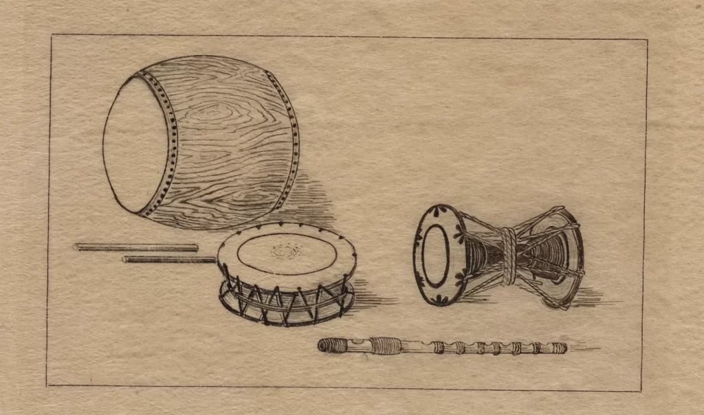 Drums Percussion Musical Instruments Vintage Illustration
