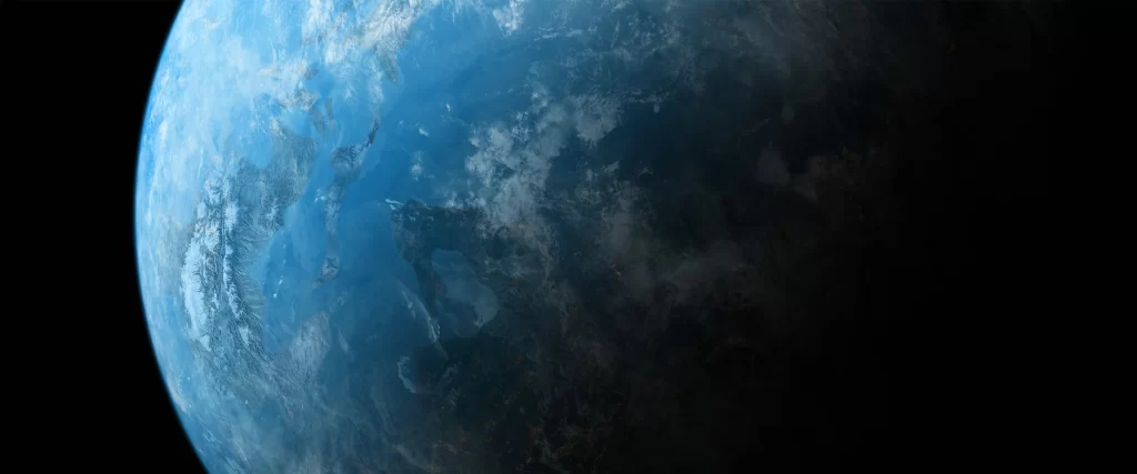 Earth space view clouds continents
