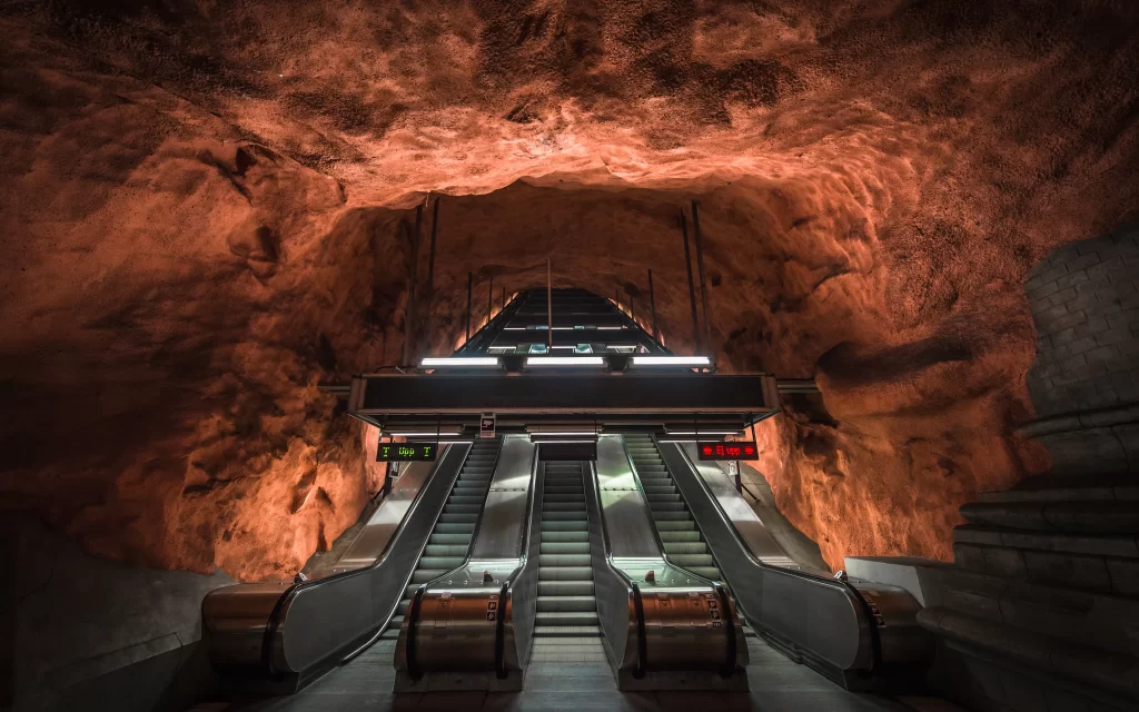 Escalator subway station rock architecture design